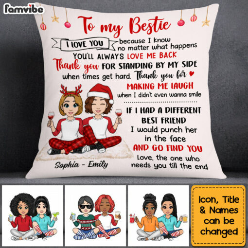 Personalized Friends Christmas Pillow