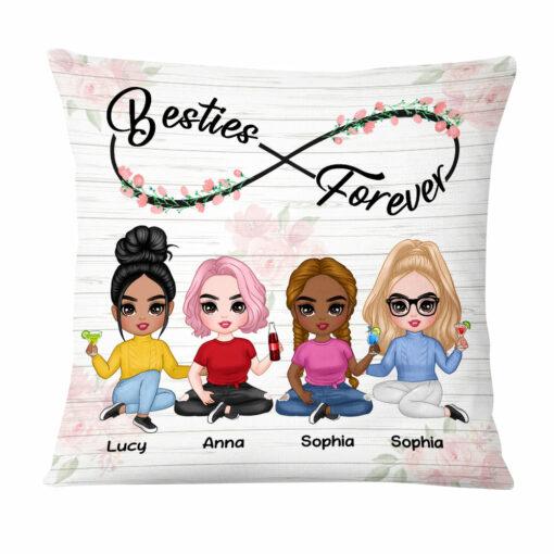 Personalized Friends Forever Flower Infinity Pillow