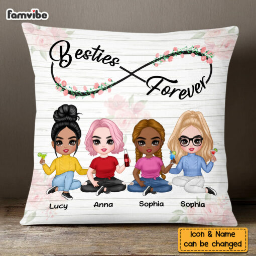 Personalized Friends Forever Flower Infinity Pillow