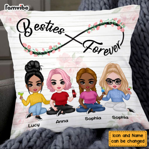 Personalized Friends Forever Flower Infinity Pillow