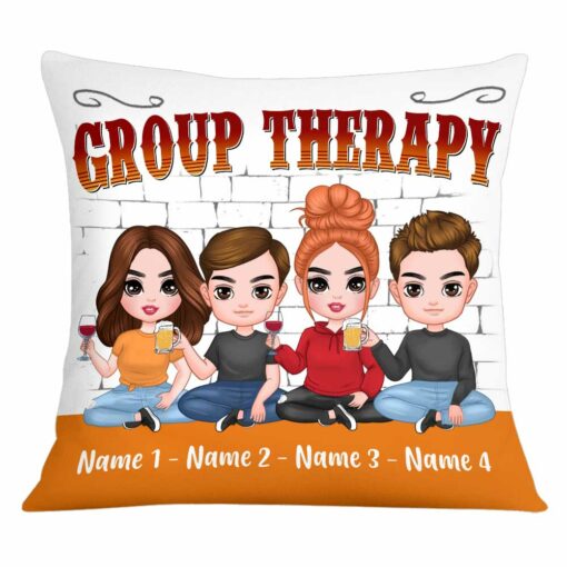 Personalized Friends Group Therapy Pillow