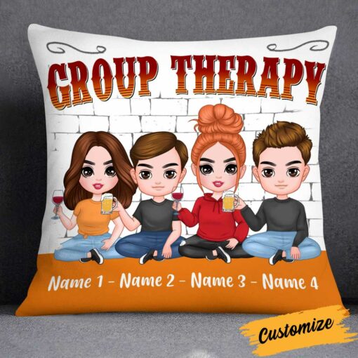 Personalized Friends Group Therapy Pillow