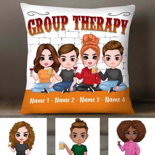 Personalized Friends Group Therapy Pillow