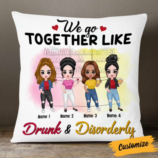 Personalized Friends Icon We Go Together Pillow