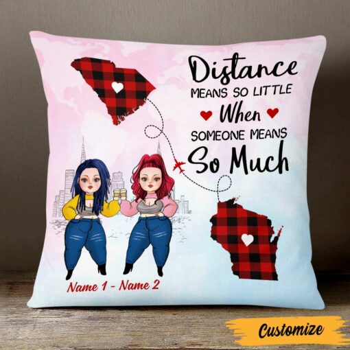 Personalized Friends Long Distance Pillow