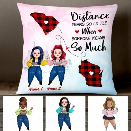 Personalized Friends Long Distance Pillow