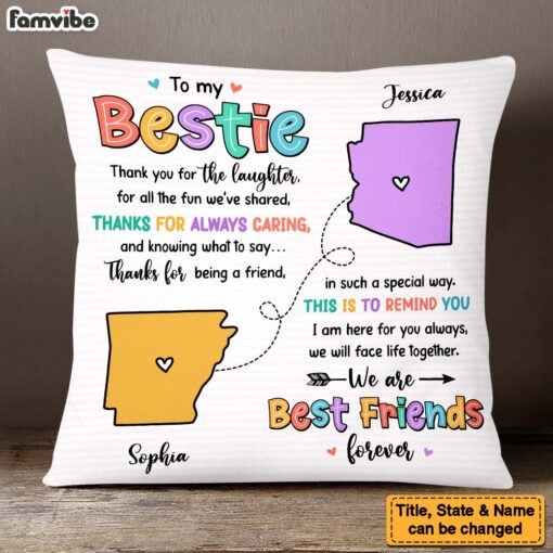 Personalized Friends Long Distance Thank You For Pillow