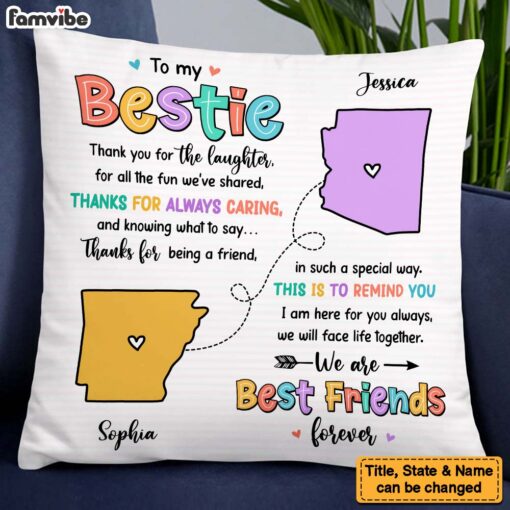 Personalized Friends Long Distance Thank You For Pillow