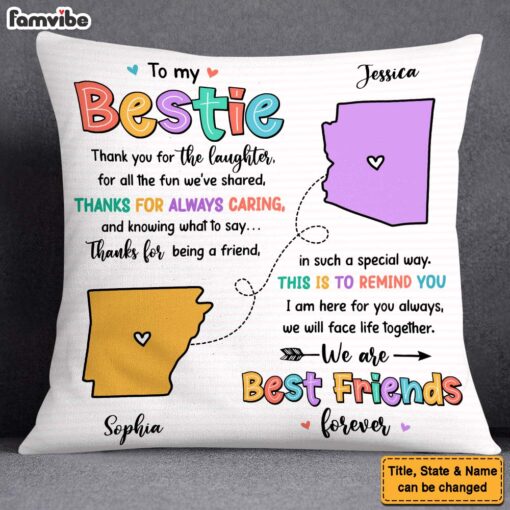 Personalized Friends Long Distance Thank You For Pillow