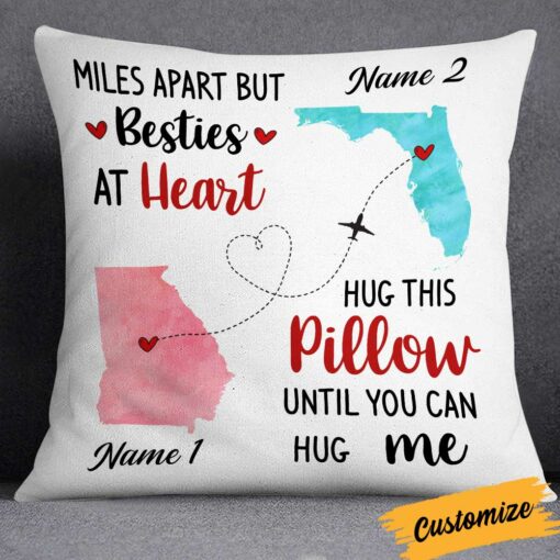 Personalized Friends Sister Long Distance Pillow