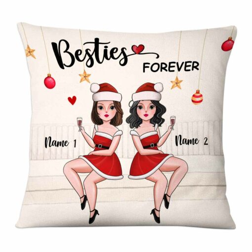 Personalized Friends Sisters Christmas Pillow