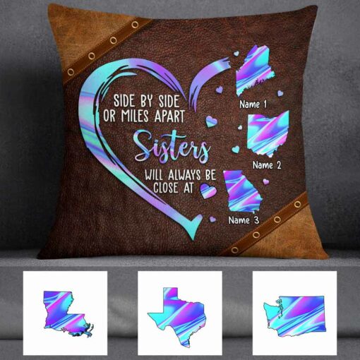 Personalized Friends Sisters Long Distance Pillow