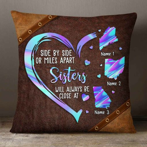 Personalized Friends Sisters Long Distance Pillow