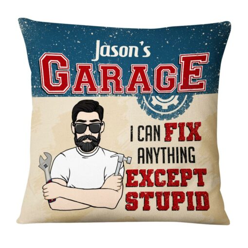 Personalized Garage Mechanic Pillow