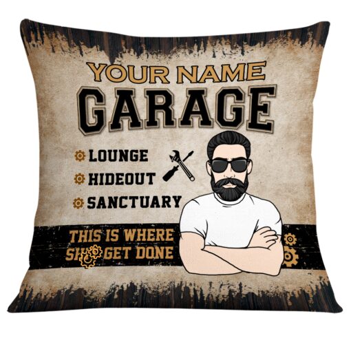 Personalized Garage Pillow