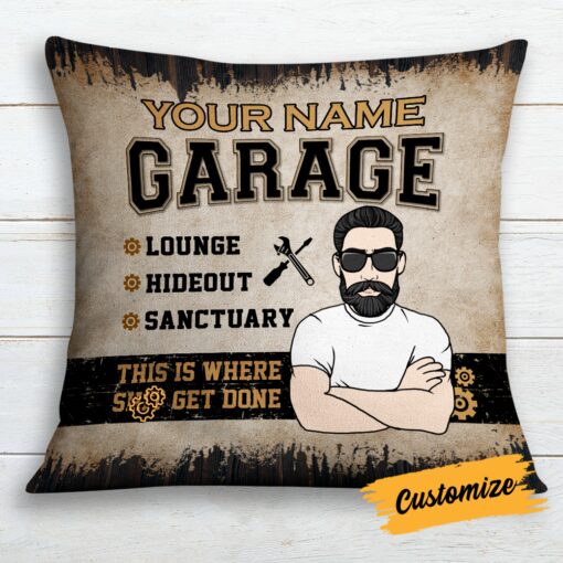 Personalized Garage Pillow