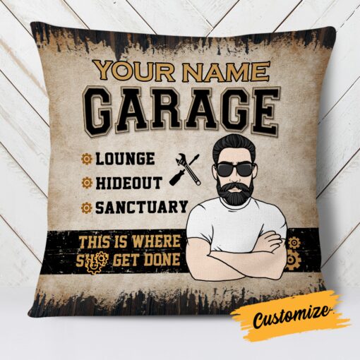 Personalized Garage Pillow