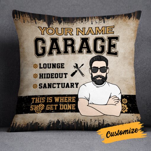 Personalized Garage Pillow