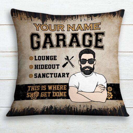 Personalized Garage Pillow