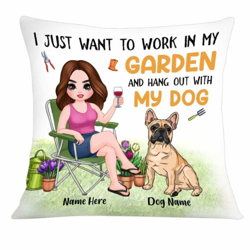 Personalized Garden Dog Mom Pillow