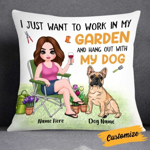 Personalized Garden Dog Mom Pillow