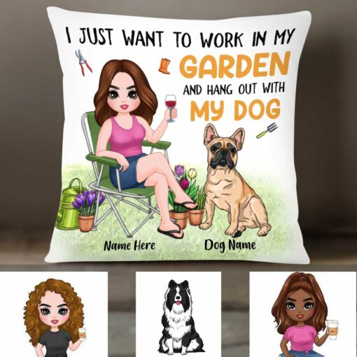 Personalized Garden Dog Mom Pillow