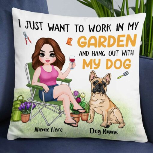 Personalized Garden Dog Mom Pillow