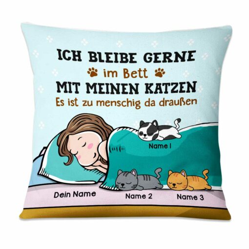 Personalized German Cat Katze Pillow