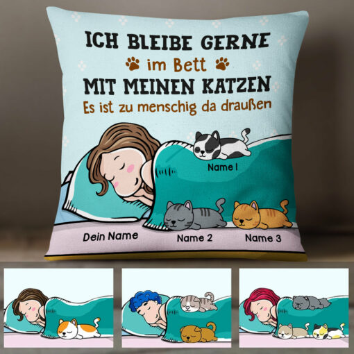 Personalized German Cat Katze Pillow