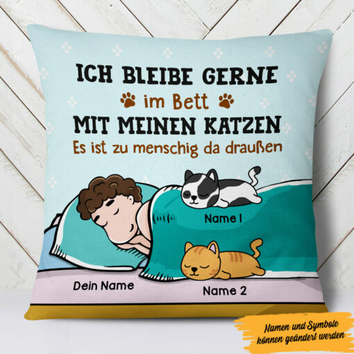 Personalized German Cat Katze Pillow