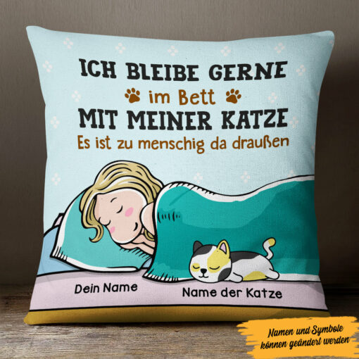 Personalized German Cat Katze Pillow