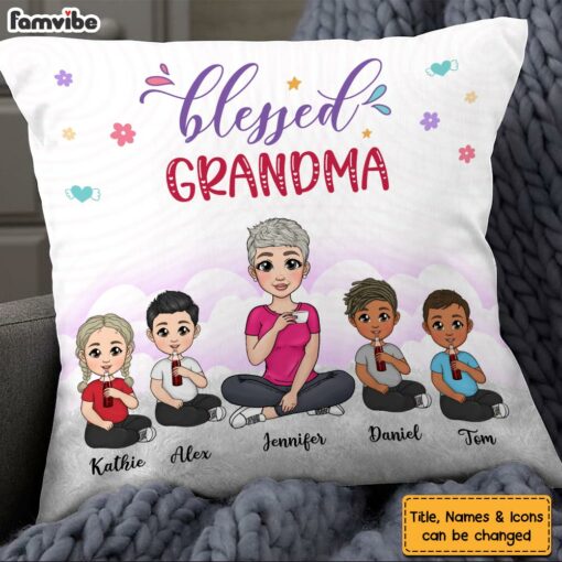 Personalized Gift Blessed Grandma Pillow