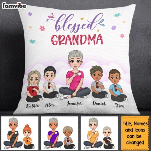 Personalized Gift Blessed Grandma Pillow