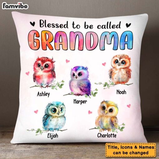 Personalized Gift Blessed To Be Called Grandma Pillow