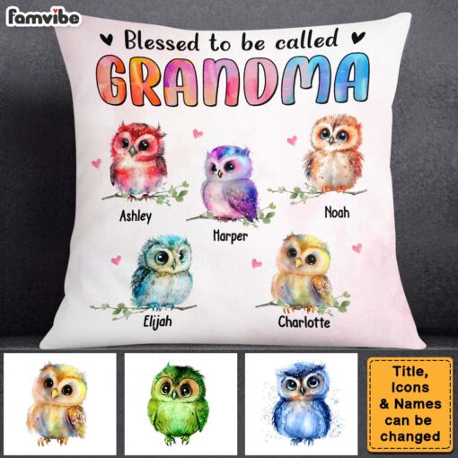 Personalized Gift Blessed To Be Called Grandma Pillow