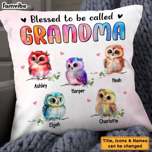 Personalized Gift Blessed To Be Called Grandma Pillow