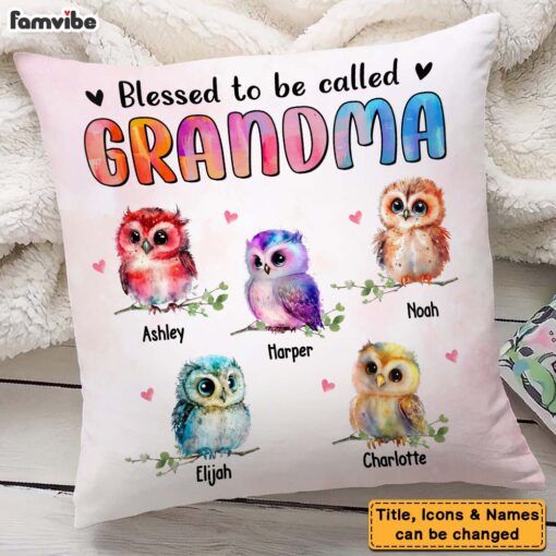 Personalized Gift Blessed To Be Called Grandma Pillow