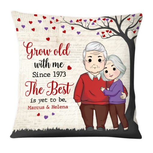 Personalized Gift For Couple Grow Old With Me Pillow