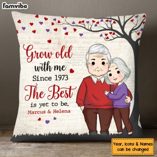 Personalized Gift For Couple Grow Old With Me Pillow