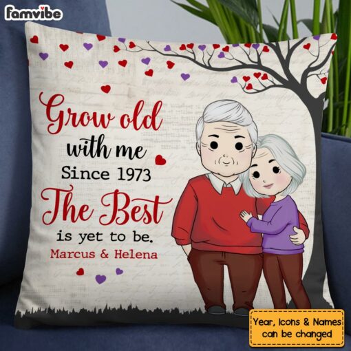 Personalized Gift For Couple Grow Old With Me Pillow