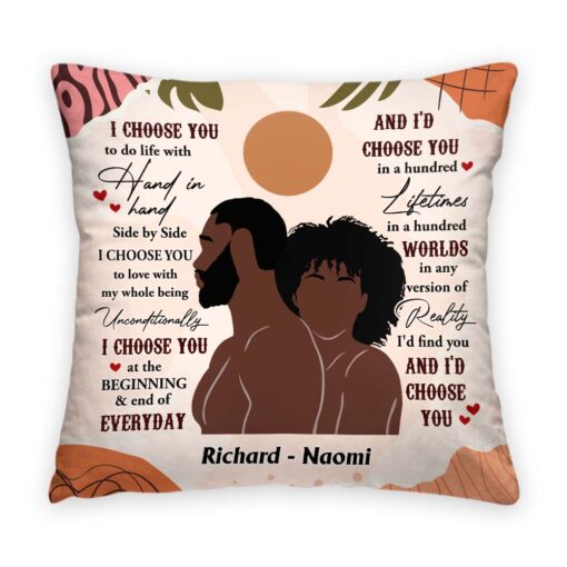 Personalized Gift For Couple I Choose You Boho Style Pillow