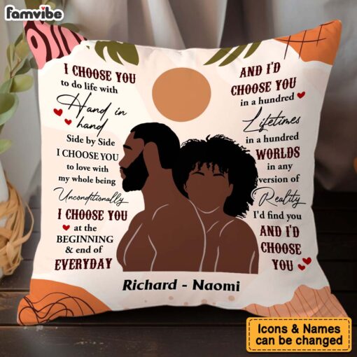 Personalized Gift For Couple I Choose You Boho Style Pillow