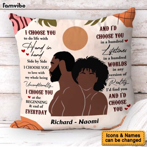 Personalized Gift For Couple I Choose You Boho Style Pillow