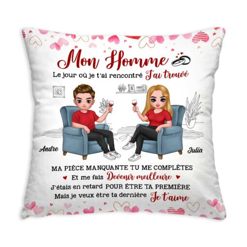 Personalized Gift For Couple The Day I Met You French Pillow