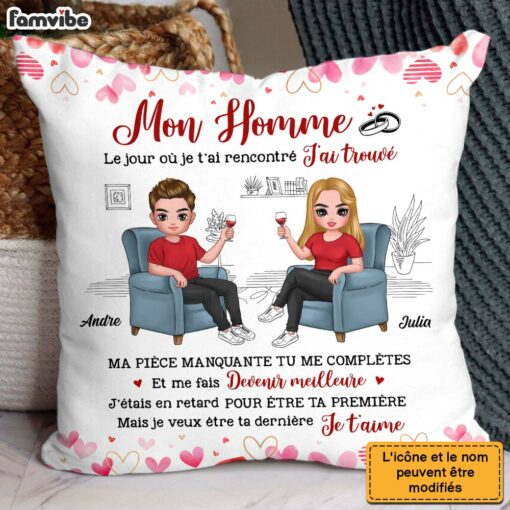 Personalized Gift For Couple The Day I Met You French Pillow