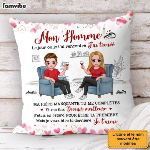 Personalized Gift For Couple The Day I Met You French Pillow