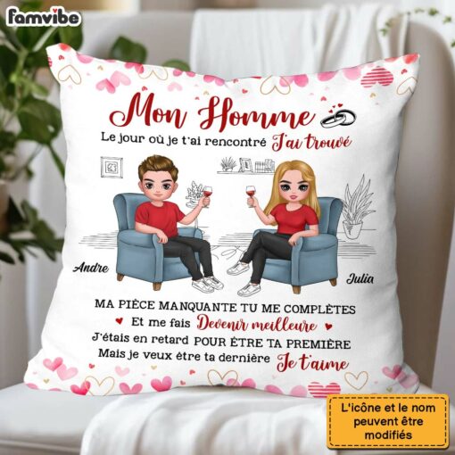 Personalized Gift For Couple The Day I Met You French Pillow