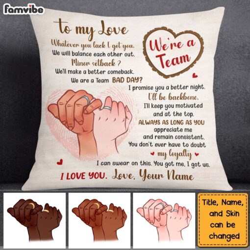 Personalized Gift For Couple We’re A Team Forever Hand Pillow