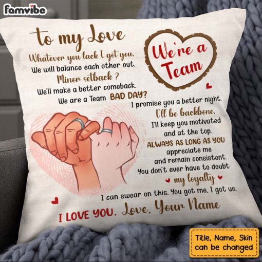 Personalized Gift For Couple We’re A Team Forever Hand Pillow