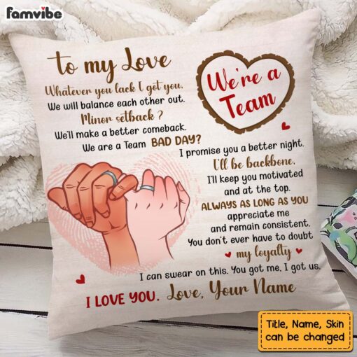 Personalized Gift For Couple We’re A Team Forever Hand Pillow